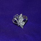 Sparkle Wing Butterfly Silver Ring
